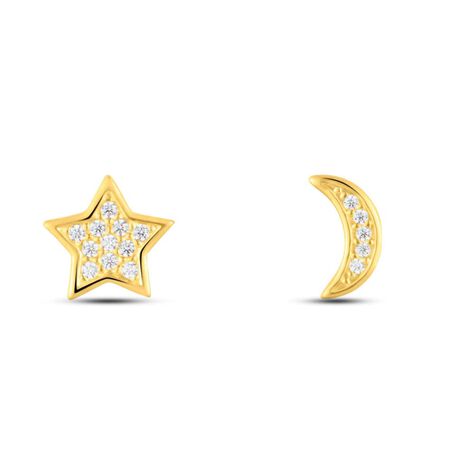 Orecchini Spaiati Bon Ton Oro Bianco Cubic Zirconia - Gioielli Donna | Stroili