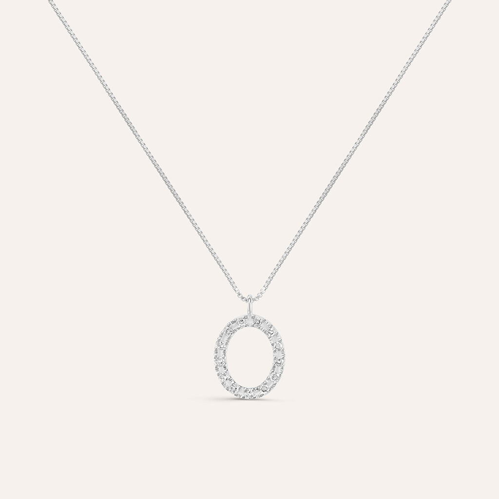 Collana Diamond Letters Oro Bianco Diamante