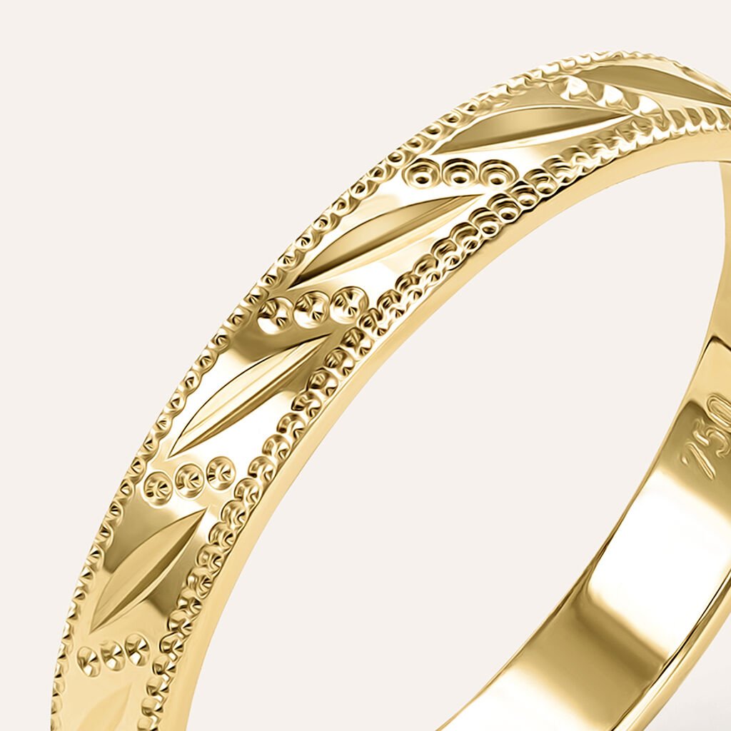 Fede Classica Diamantata 3 mm Oro Giallo