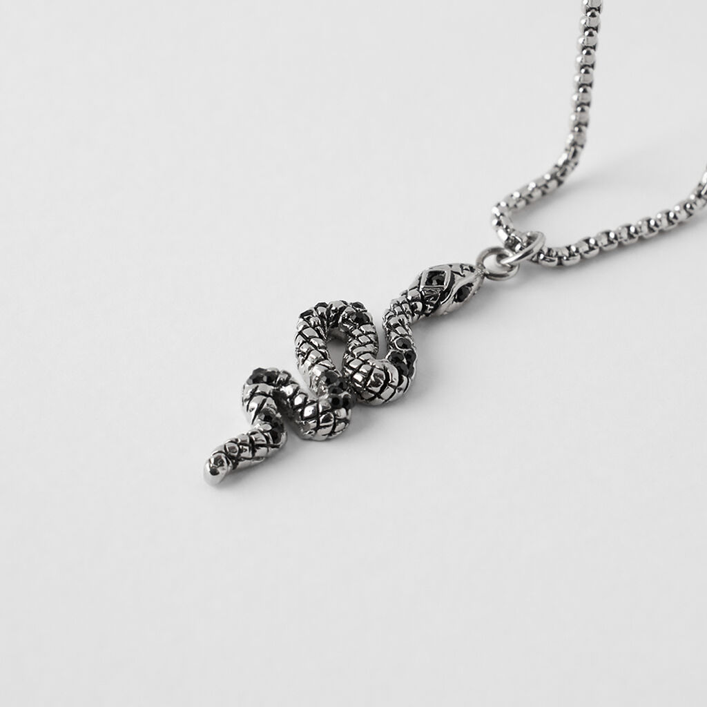 Collana Man Code Acciaio Cristallo