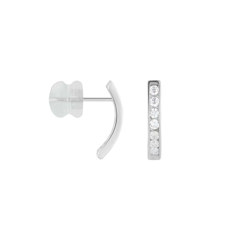 Orecchini Lobo Bon Ton Oro Bianco Cubic Zirconia - Orecchini a Lobo Donna | Stroili