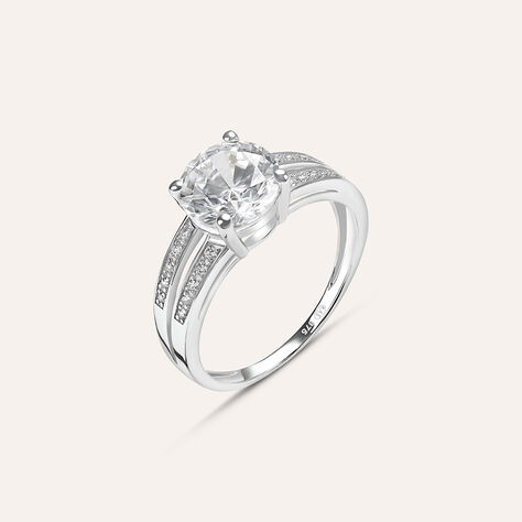 Anello Solitario Claire Oro Bianco Cubic Zirconia - Anelli con Pietre Donna | Stroili