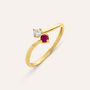 Anello Bilogy Toi Et Moi Charlotte Oro Giallo Rubino Diamante