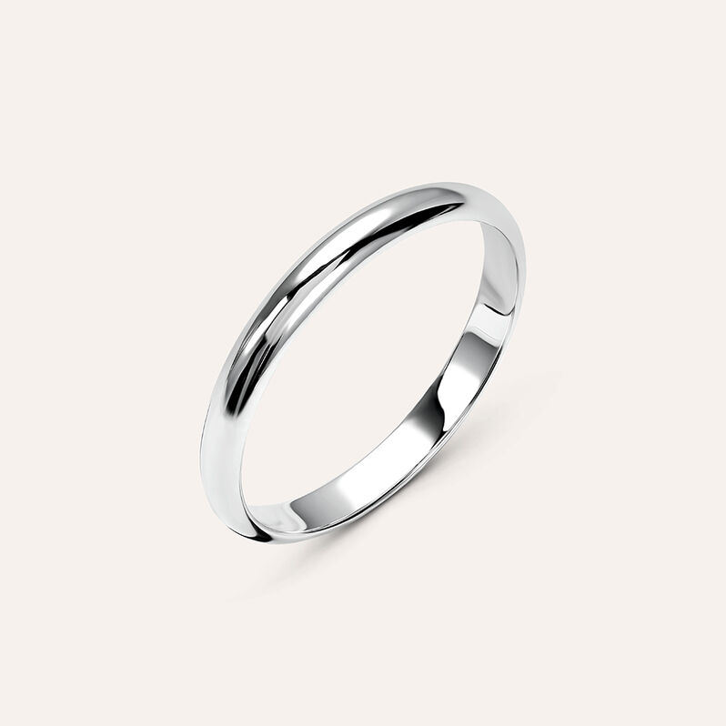 Fede Classica Leggera 2.5 mm Oro Bianco - Anelli con Incisione Unisex | Stroili