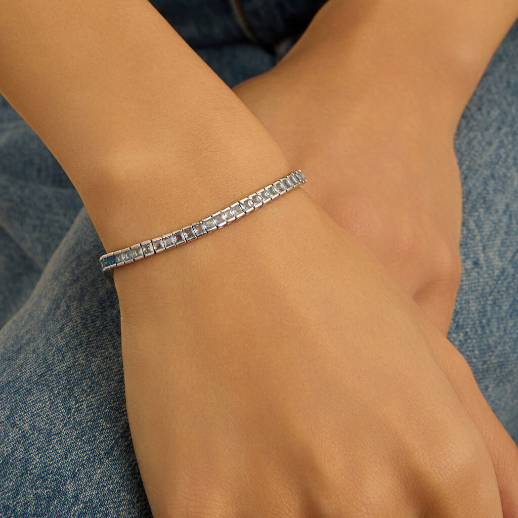 Bracciale Tennis Silver Rainbow Argento Rodiato Cubic Zirconia - Bracciali Tennis Donna | Stroili