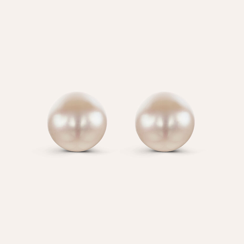 Orecchini Lobo Gabrielle Oro Bianco Perla D'Acqua Dolce - Orecchini a Lobo Donna | Stroili