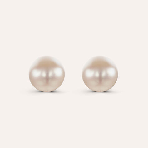 Orecchini Lobo Gabrielle Oro Bianco Perla D'Acqua Dolce - Orecchini a Lobo Donna | Stroili