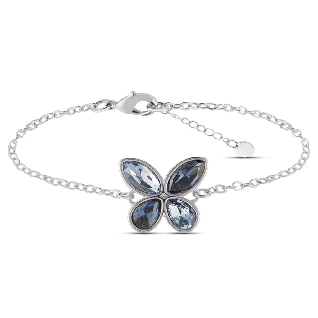 Bracciale farfalla in metallo rodiato e pietre colore blu - Bracciali Donna | Stroili