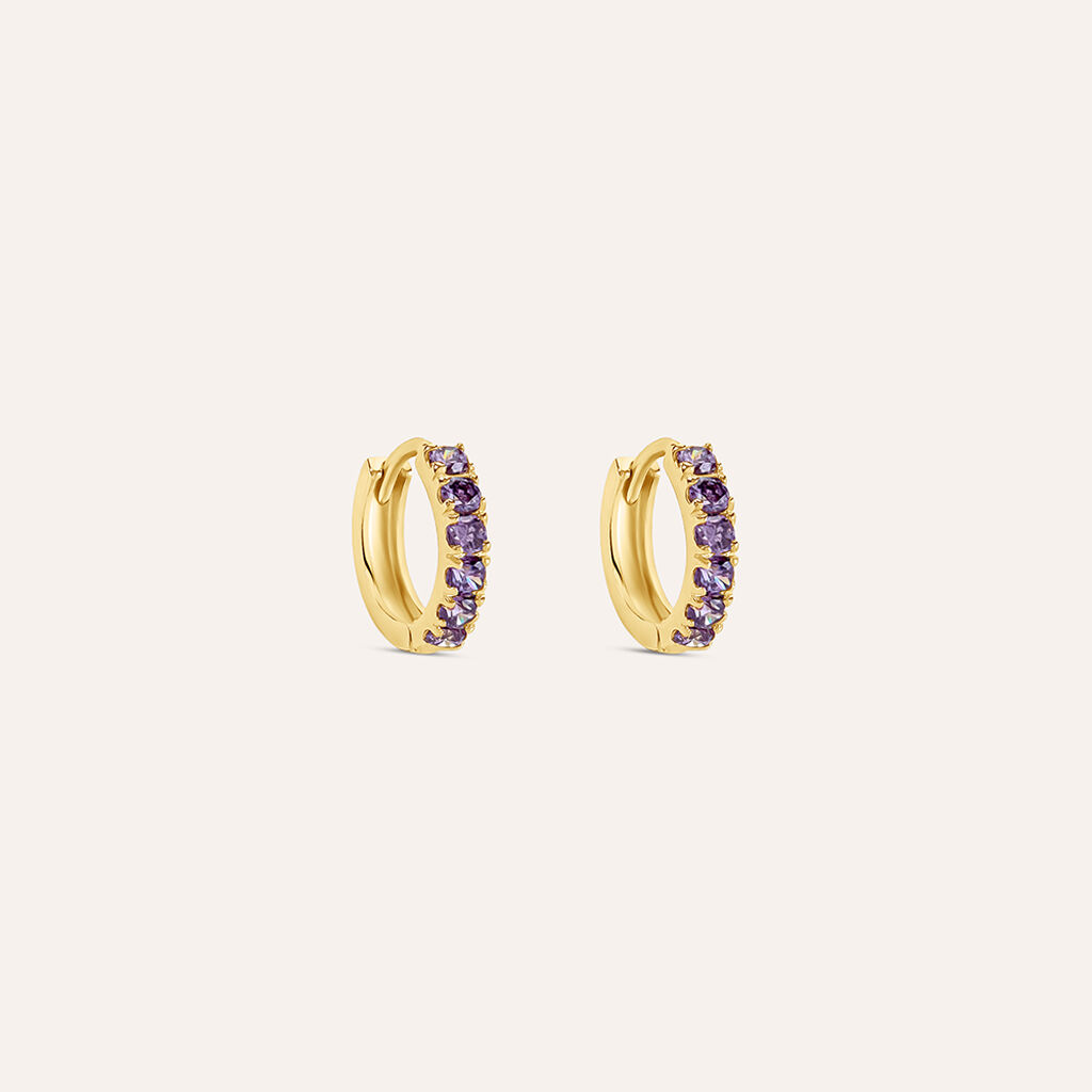 Orecchini A Cerchio Toujours Oro Giallo Cubic Zirconia