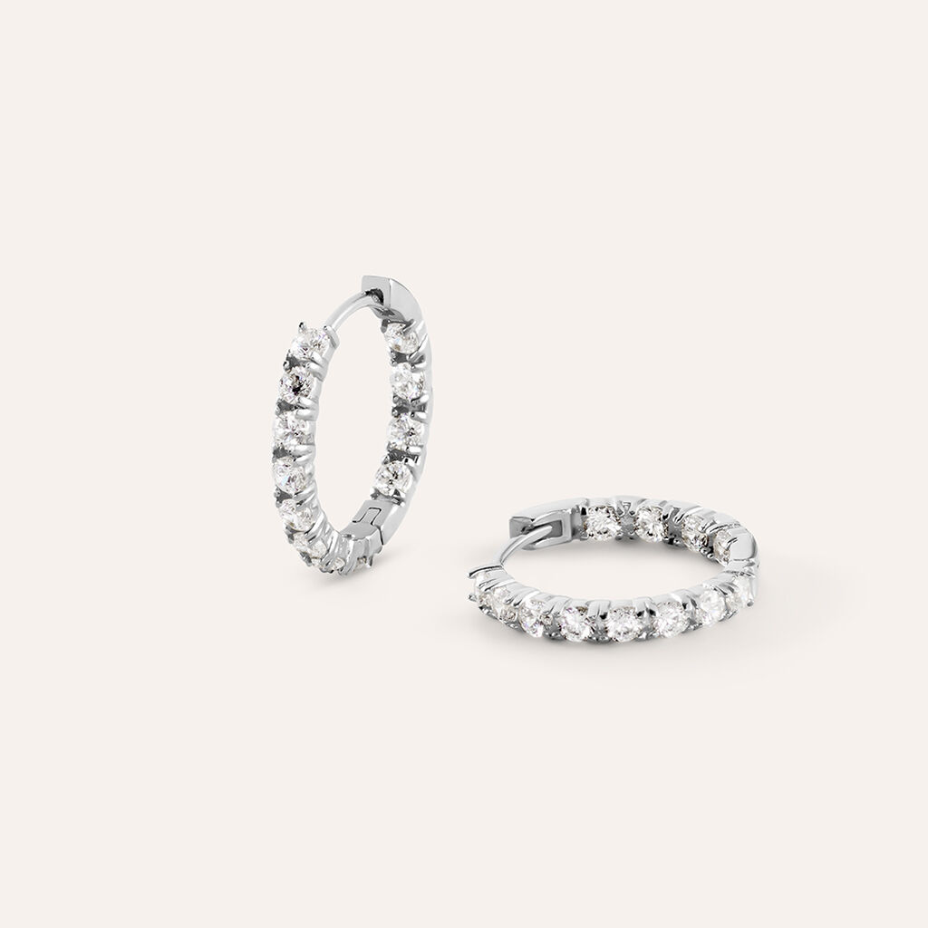 Orecchini A Cerchio Aura Acciaio Cubic Zirconia