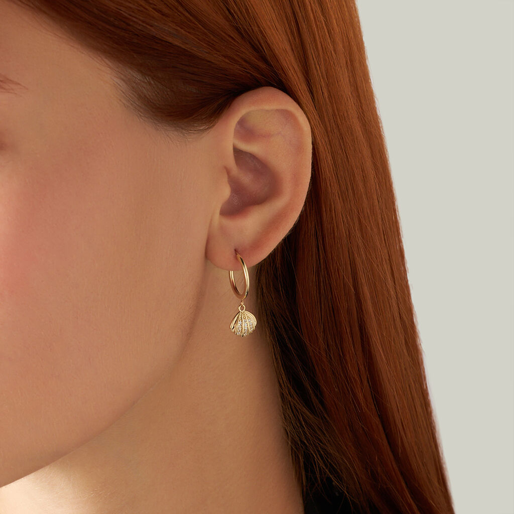 Orecchini A Cerchio Toujours Oro Giallo Cubic Zirconia