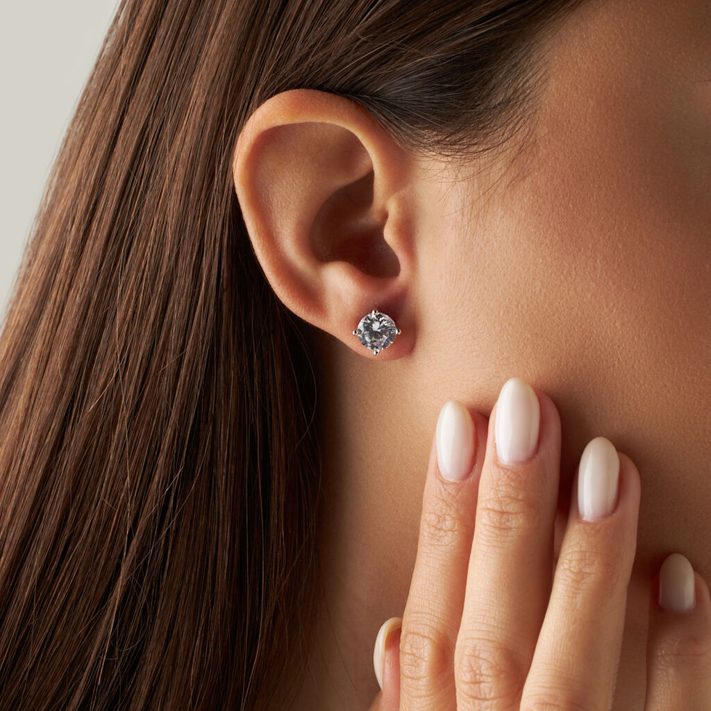 Orecchini Lobo Punto Luce Silver Elegance Argento Rodiato Cubic Zirconia - Orecchini a Lobo Donna | Stroili