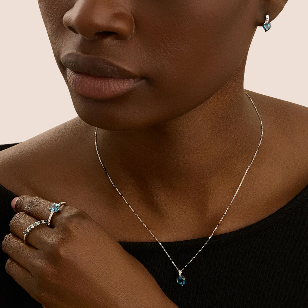 Collana Punto Luce Amélie Oro Bianco Topazio Cubic Zirconia