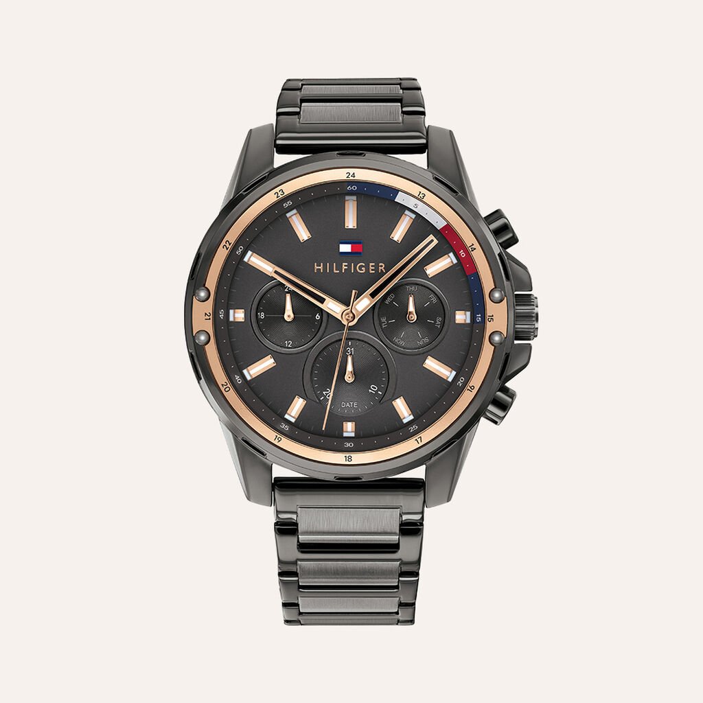 Orologio multifunzione Mason cinturino e cassa in acciaio grigio