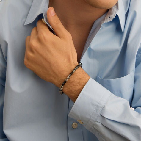 Bracciale Man Code Acciaio Antracite Labradorite - Bracciali Uomo | Stroili
