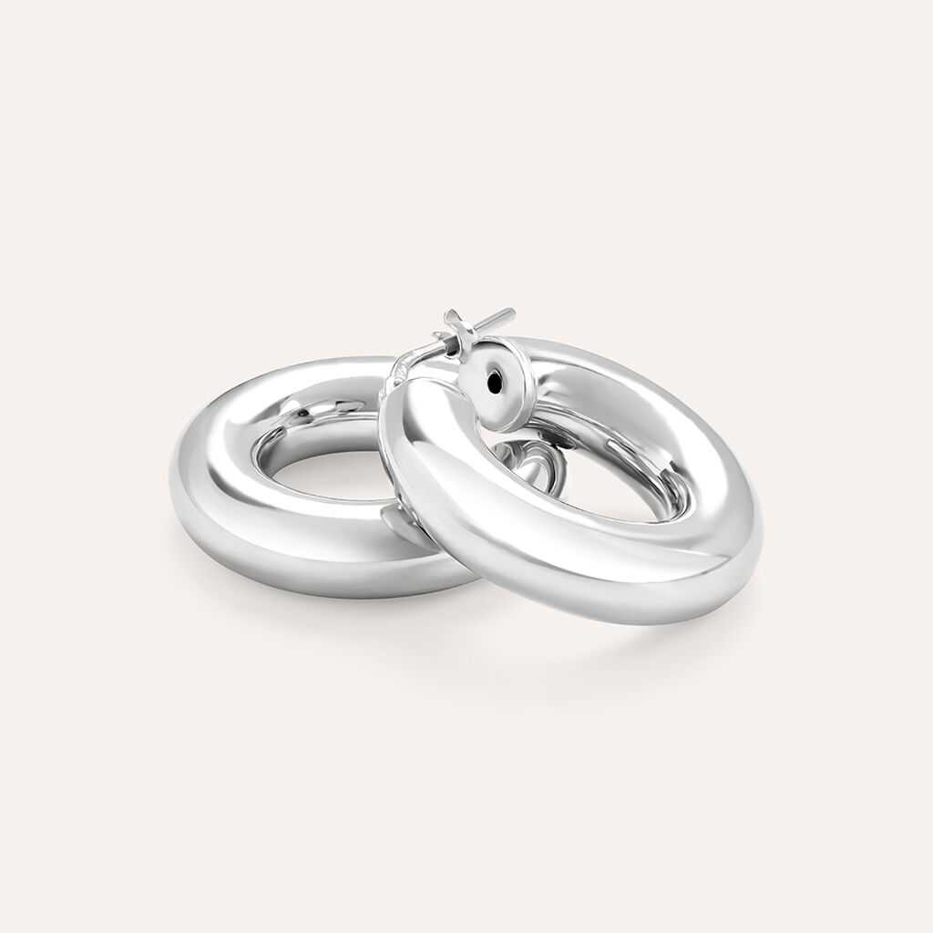 Orecchini A Cerchio Silver Collection Argento Rodiato