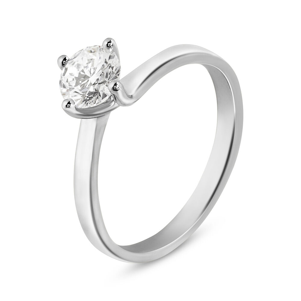 Anello Solitario Valentino Diamade Oro Bianco Diamante Lab Grown