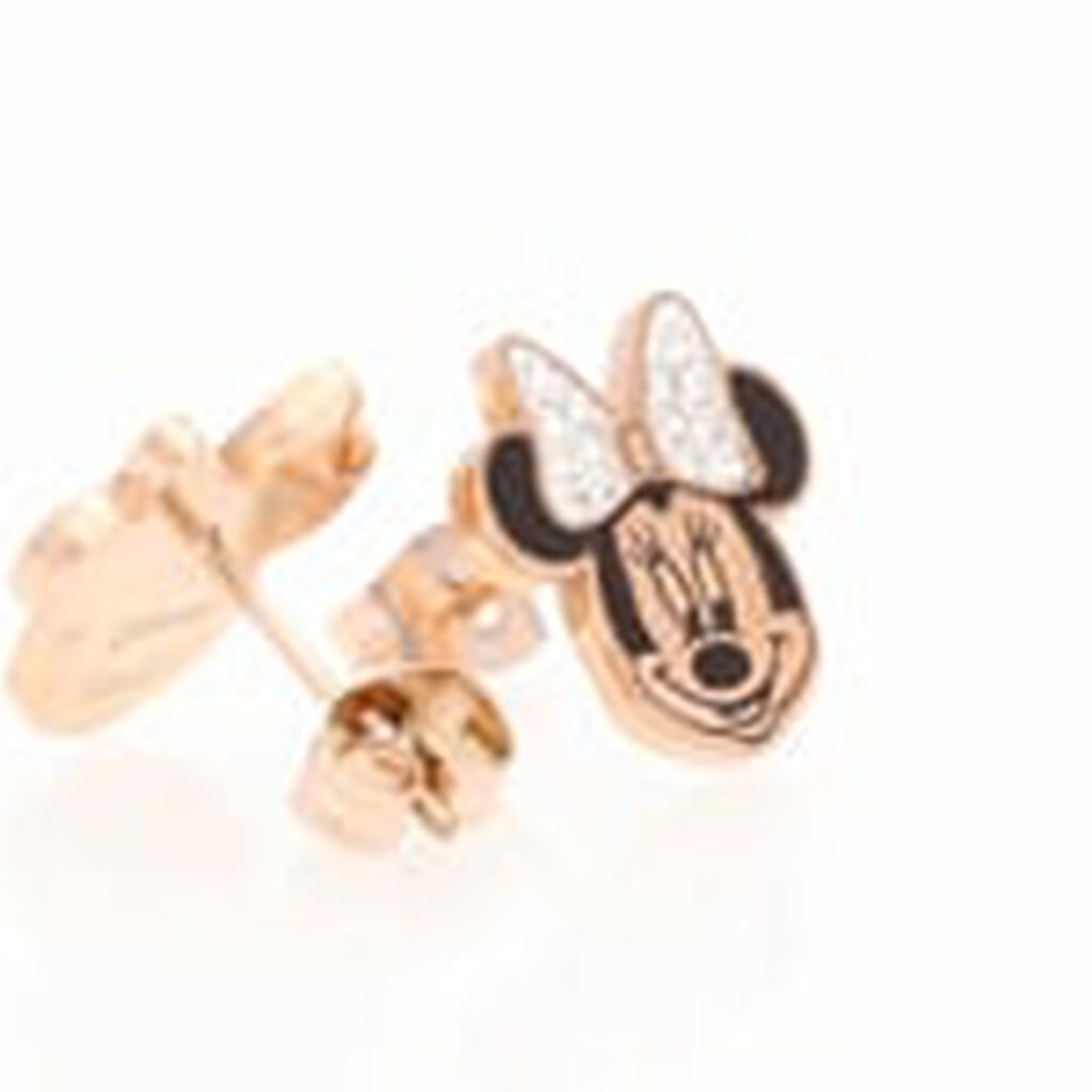 Orecchini Lobo Mickey Mouse & Friends Acciaio Rosa Cristallo - Orecchini a Lobo Donna | Stroili