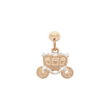 Charm in argento rosato e glitter