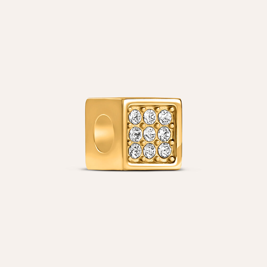 Bead Essential Code Acciaio Dorato Cristallo - Beads Unisex | Stroili