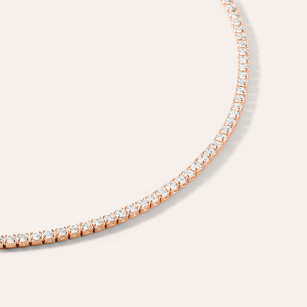 Bracciale Tennis Romantic Shine Metallo Rosa Cristallo - Bracciali Tennis Donna | Stroili