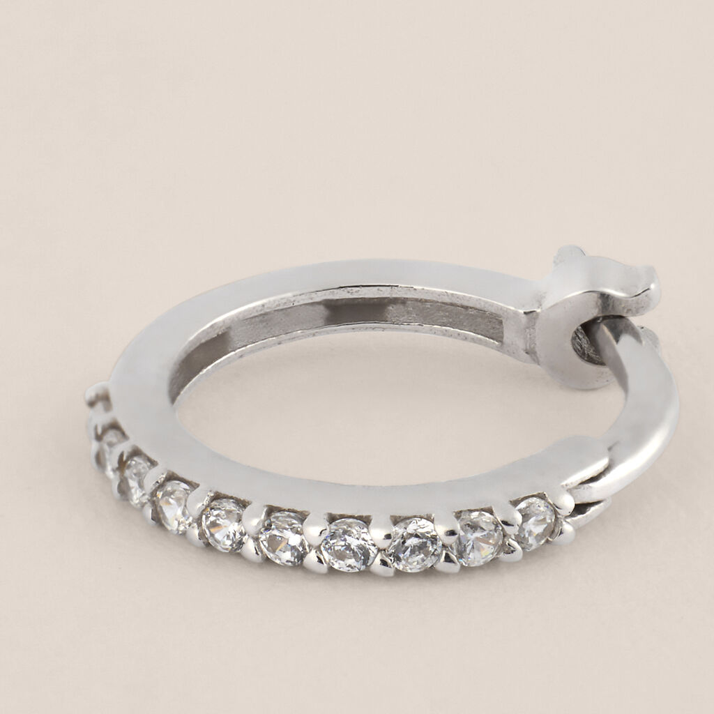 Orecchini A Cerchio Toujours Oro Bianco Cubic Zirconia