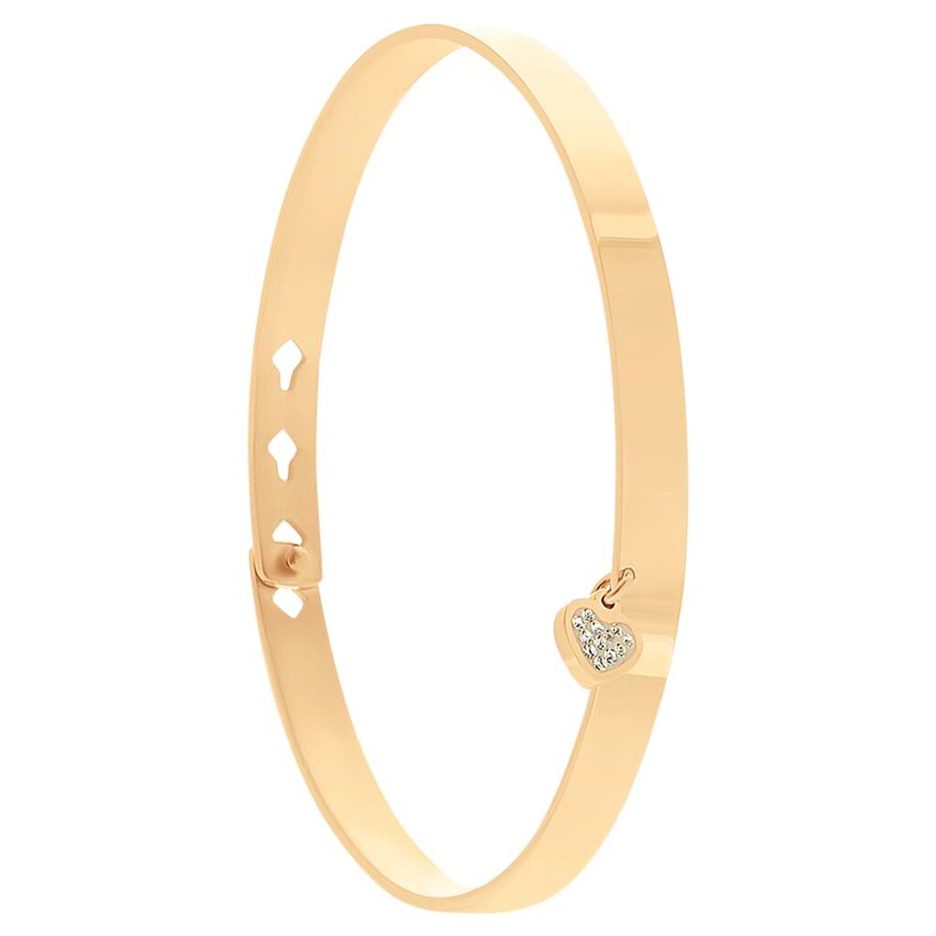 Bangle Lady Message Acciaio Dorato Cristallo - Bracciali Rigidi Donna | Stroili