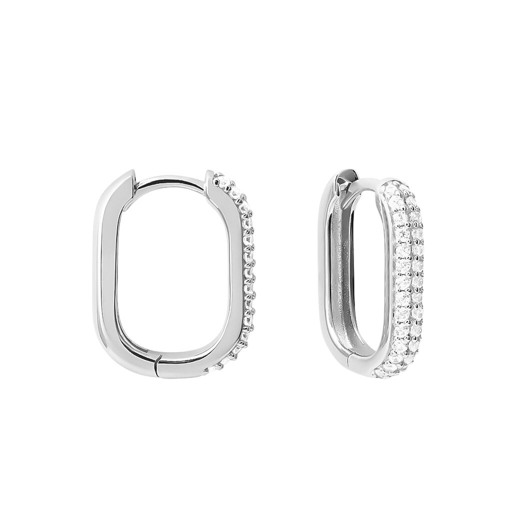 Orecchini A Cerchio Silver Shine Argento Rodiato Cubic Zirconia - Orecchini a Cerchio Donna | Stroili