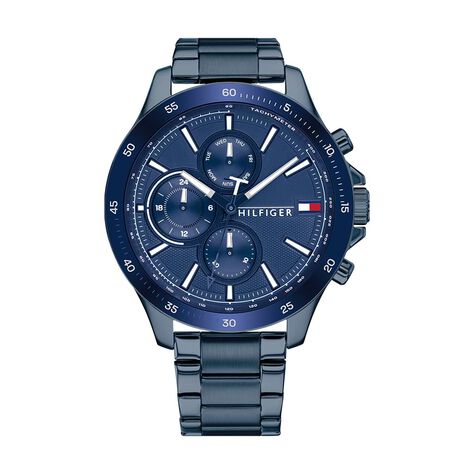 Orologio multifunzione Bank cinturino e cassa in acciaio blu - Orologi Uomo | Stroili