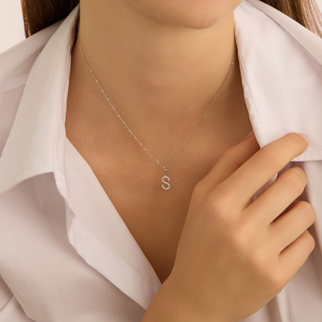 Pendente Poème Oro Bianco Cubic Zirconia - Ciondoli Donna | Stroili