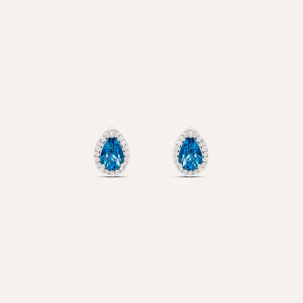 Orecchini Lobo Punto Luce Amélie Oro Bianco Topazio Cubic Zirconia - Orecchini a Lobo Donna | Stroili