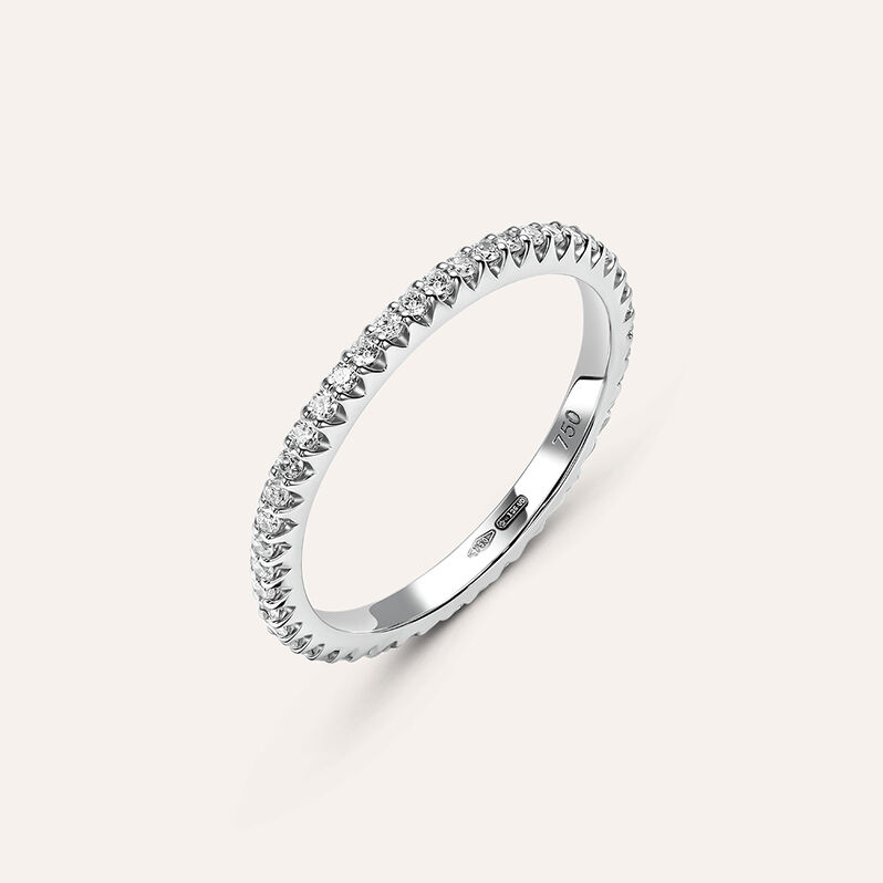 Fede Classica Eternity 1.8 mm Oro Bianco Diamante - Anelli con Incisione Donna | Stroili