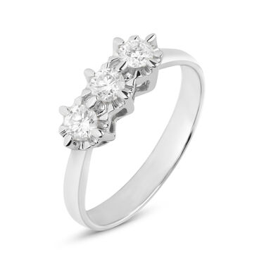 Anello Trilogy Diamazing Oro Bianco Diamante