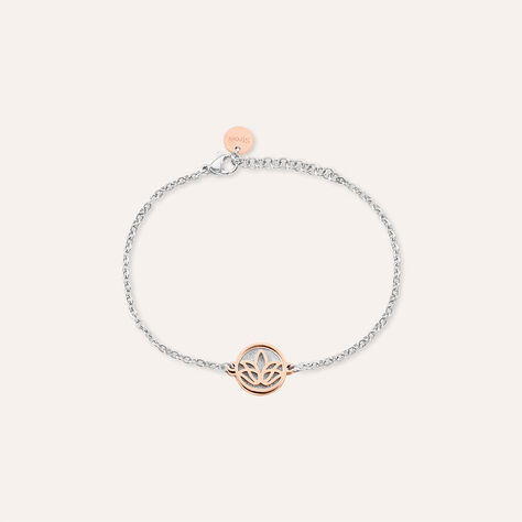 Bracciale Aura Acciaio Bicolore Bianco / Rosa - Bracciali con Incisione Donna | Stroili