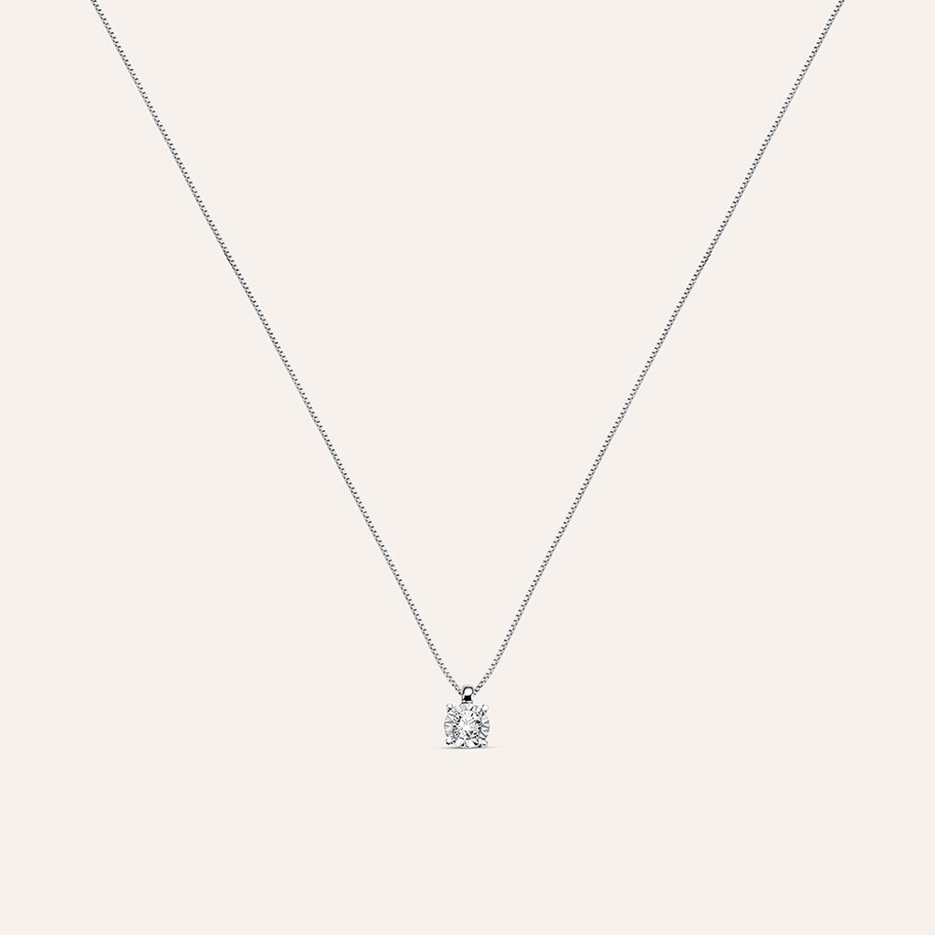 Collana Punto Luce Diamotion Oro Bianco Diamante