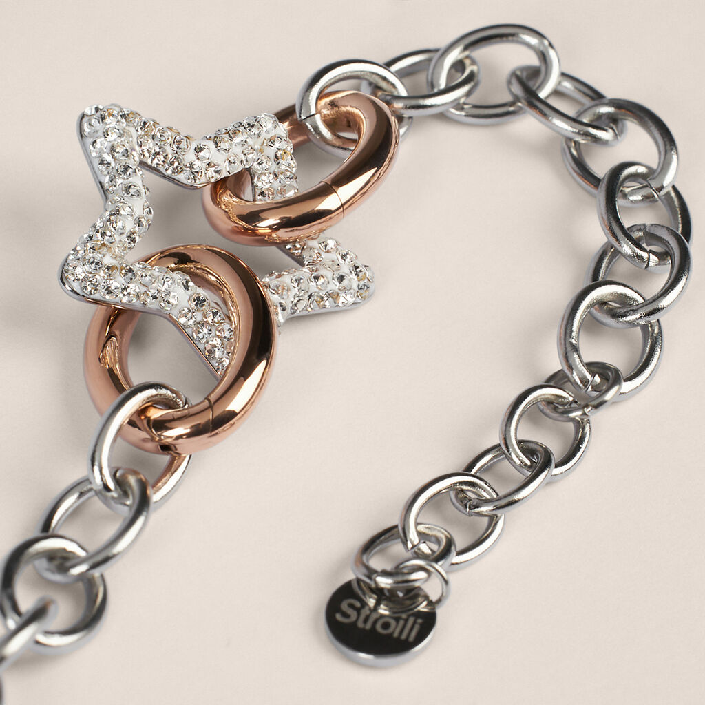 Bracciale Lady Phantasya Acciaio Bicolore Bianco / Rosa Cristallo - Bracciali Donna | Stroili