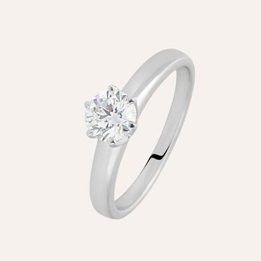 Anello Solitario Diamade Oro Bianco Diamante Lab-Grown