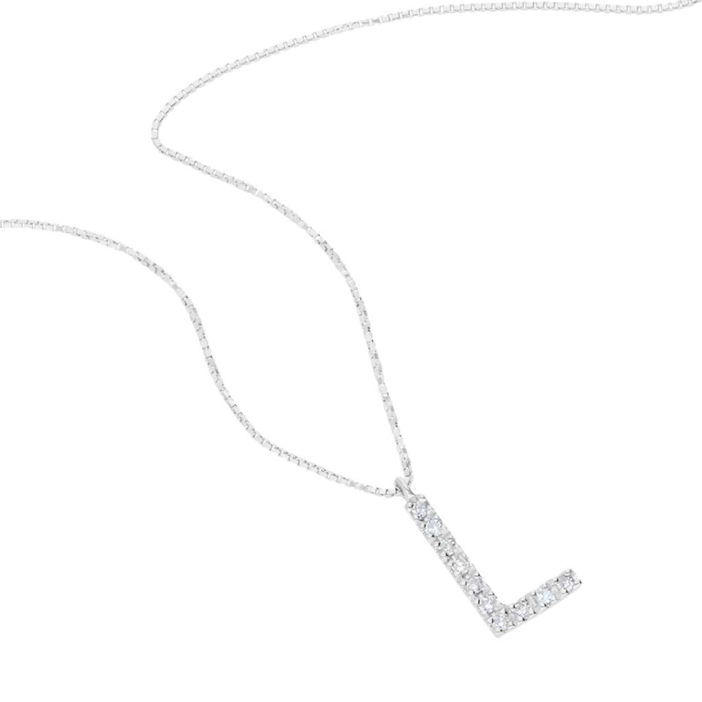 Collana Diamond Letters Oro Bianco Diamante - Collane Donna | Stroili