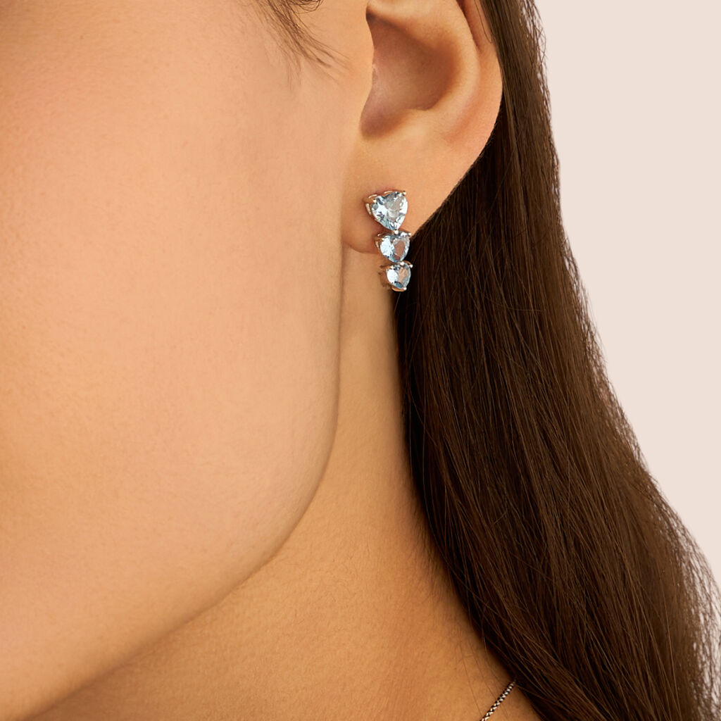 Orecchini Lobo Trilogy Silver Rainbow Argento Rodiato Cubic Zirconia - Orecchini a Lobo Donna | Stroili