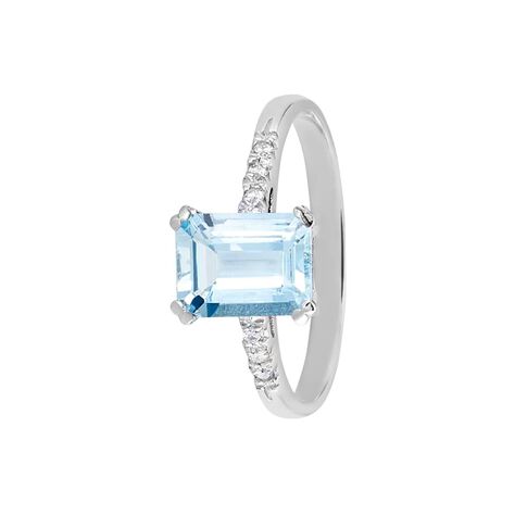 Anello Solitario Acquamarina Oro Bianco E Diamanti - Anelli con Pietre Donna | Stroili