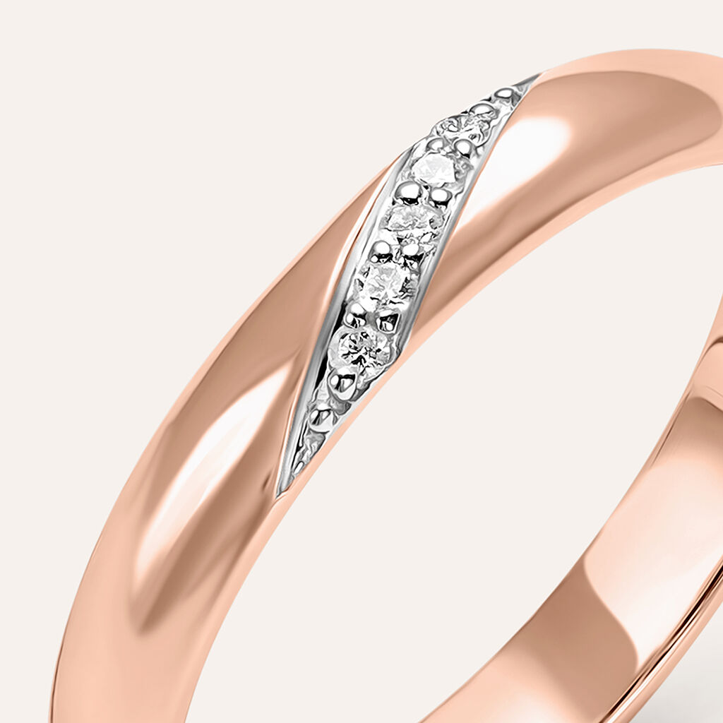 Fede Comoda 3 mm Oro Rosa Diamante - Anelli con Incisione Donna | Stroili