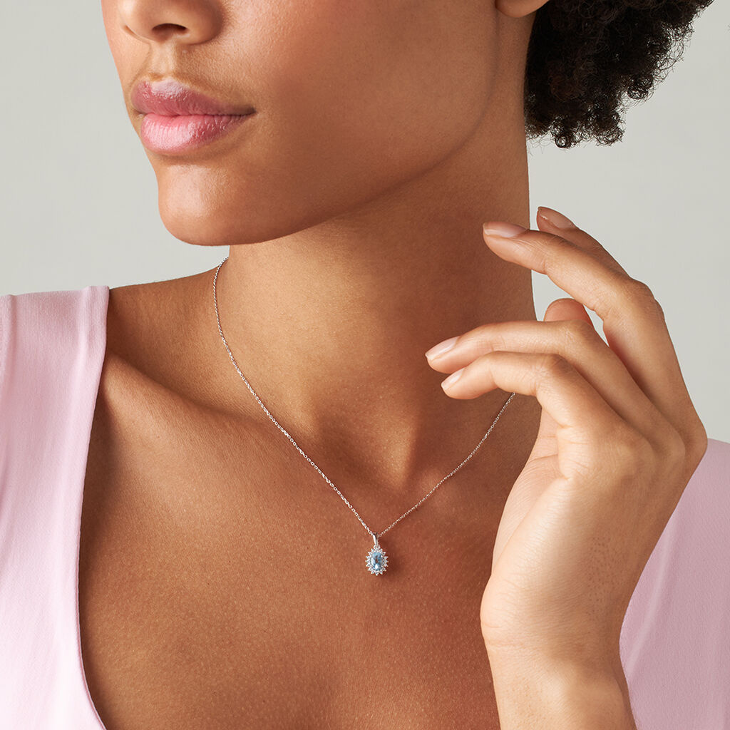 Collana Amélie Oro Bianco Topazio Cubic Zirconia - Collane Donna | Stroili