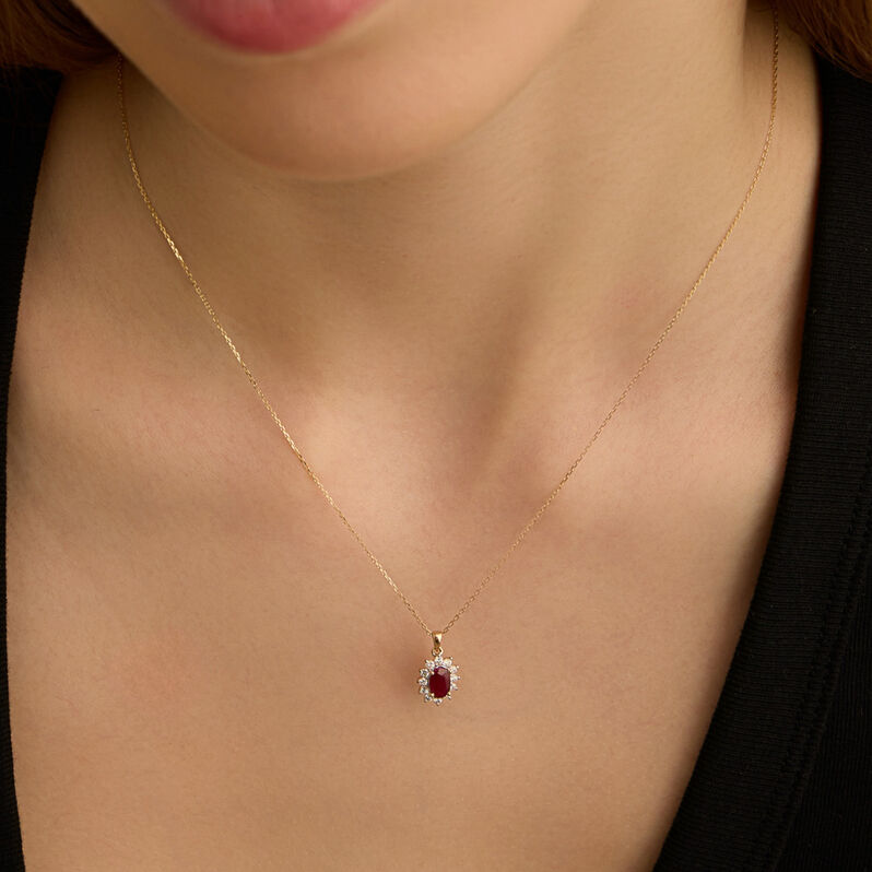 Collana Charlotte Oro Giallo Rubino Diamante - Collane Donna | Stroili