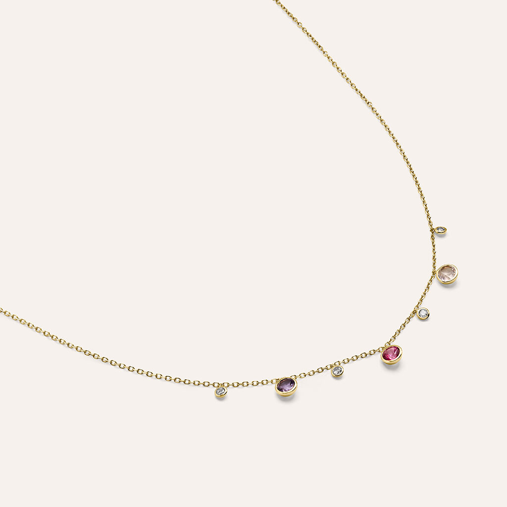 Collana Am&eacute;lie Oro Giallo Topazio Quarzo Cubic Zirconia