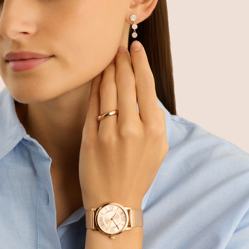 Orecchini Pendenti Christelle Oro Bianco Cristallo