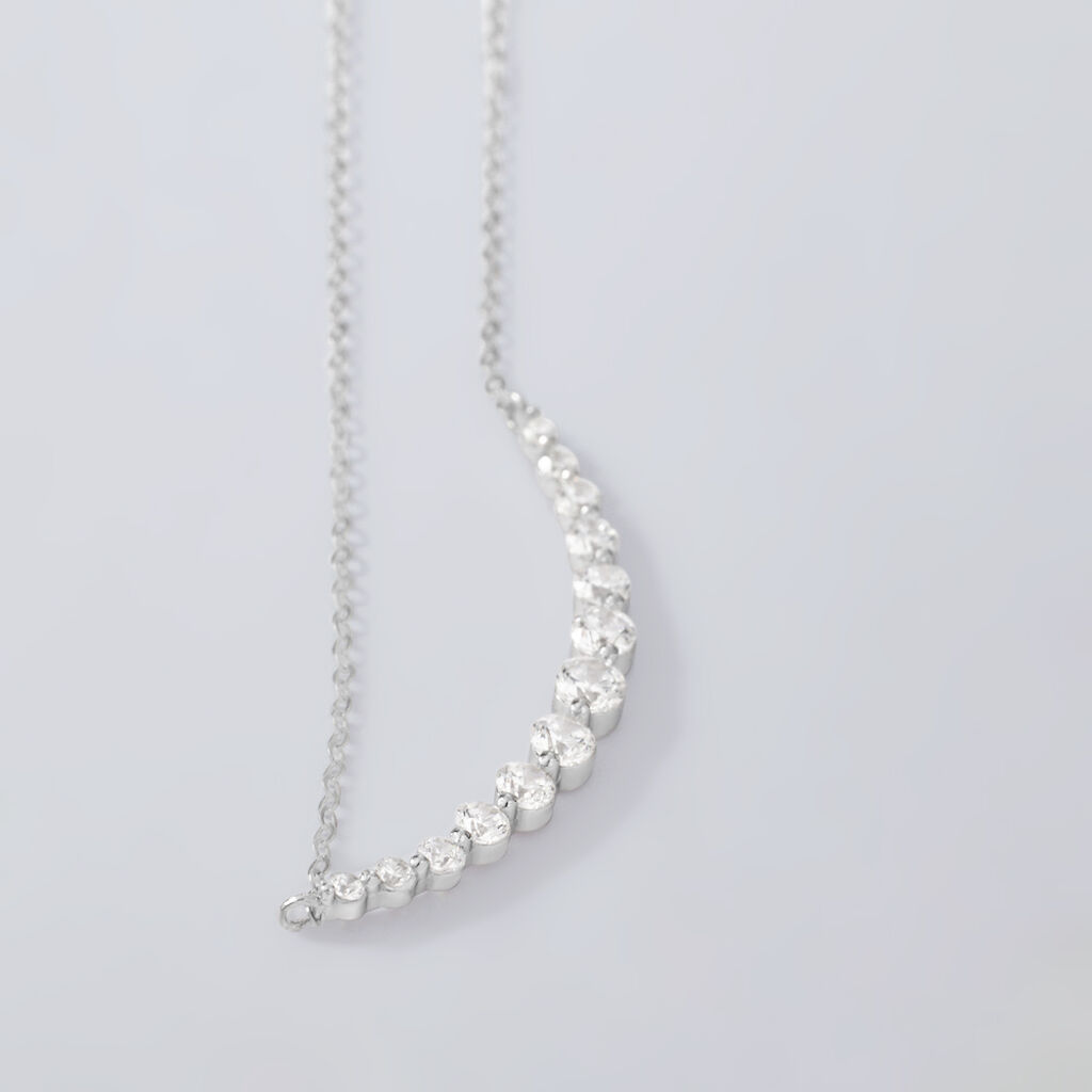 Collana Claire Oro Bianco Cubic Zirconia - Collane Donna | Stroili