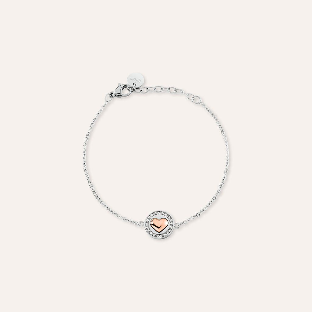 Bracciale Lady Chic Acciaio Rosa Cristallo - Bracciali con Incisione Donna | Stroili