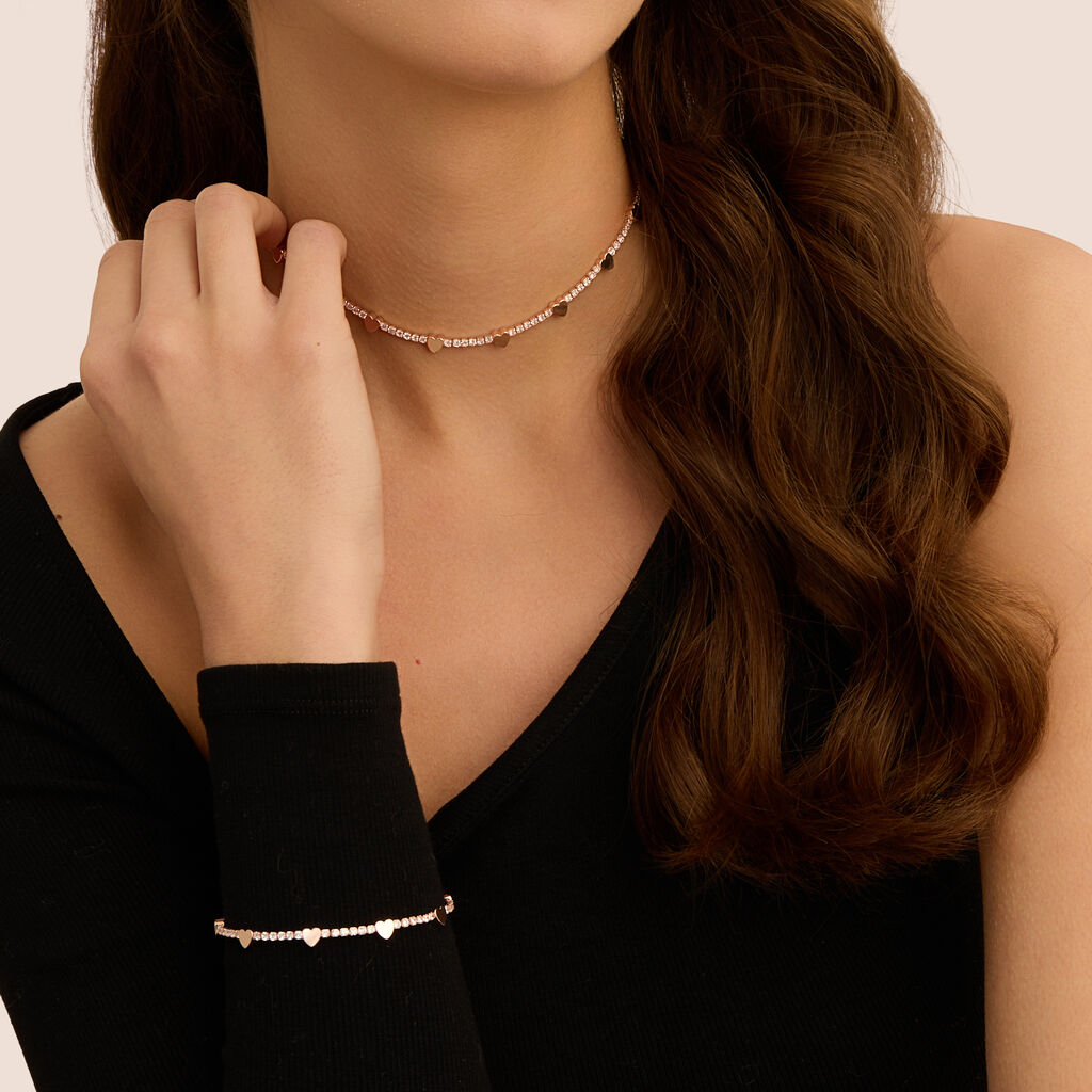 Bracciale Romantic Shine Ottone Rosa Cristallo - Bracciali Love Donna | Stroili
