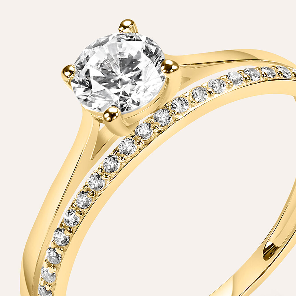 Anello Solitario Claire Oro Giallo Cubic Zirconia - Anelli con Pietre Donna | Stroili