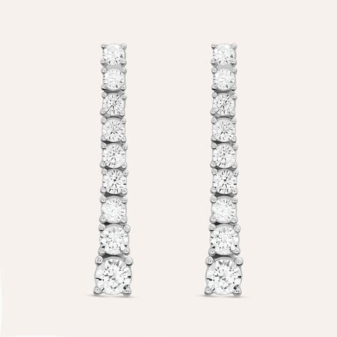 Orecchini Pendenti Tennis Claire Oro Bianco Cubic Zirconia - Orecchini Pendenti Donna | Stroili